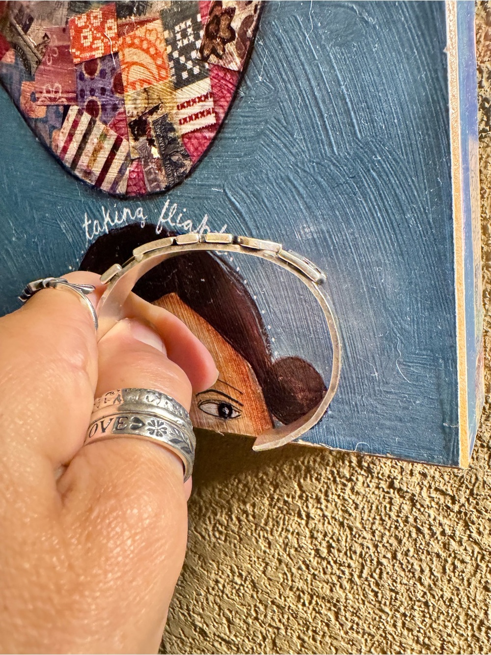 Richard Schmidt sterling cuff bracelet “Peace”- Silver - Picture 2 of 3